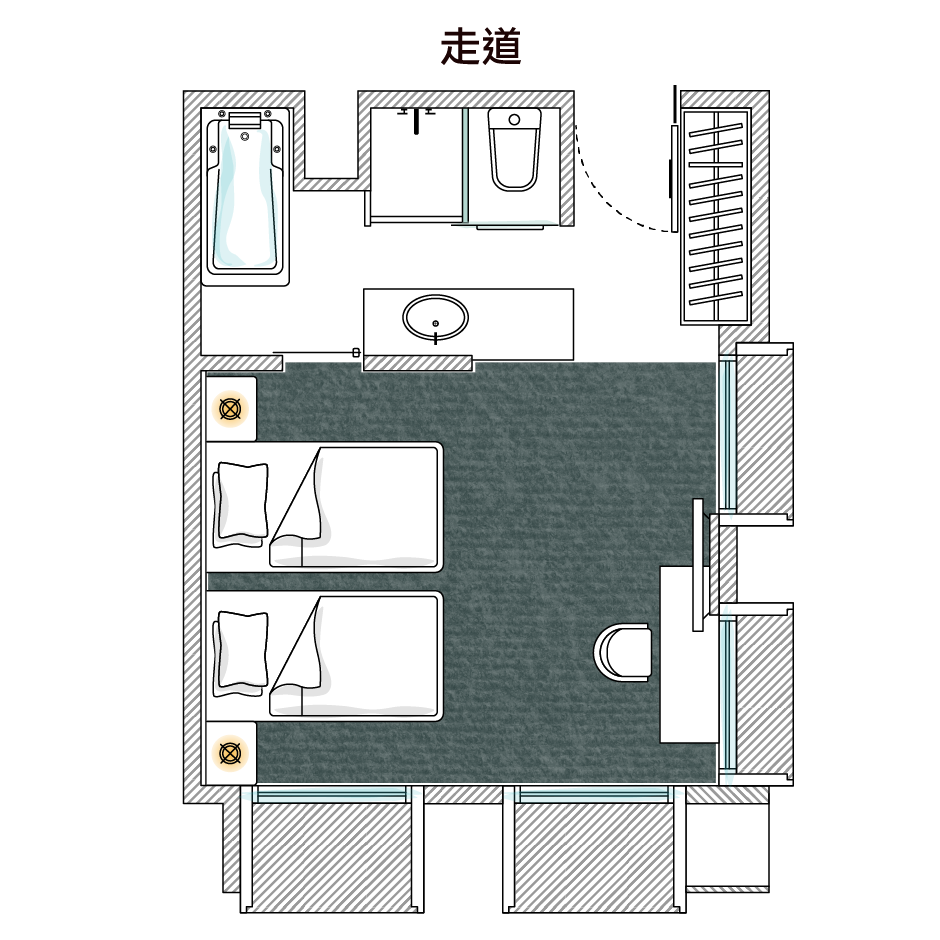 豪華雙床房/Deluxe Twin Room